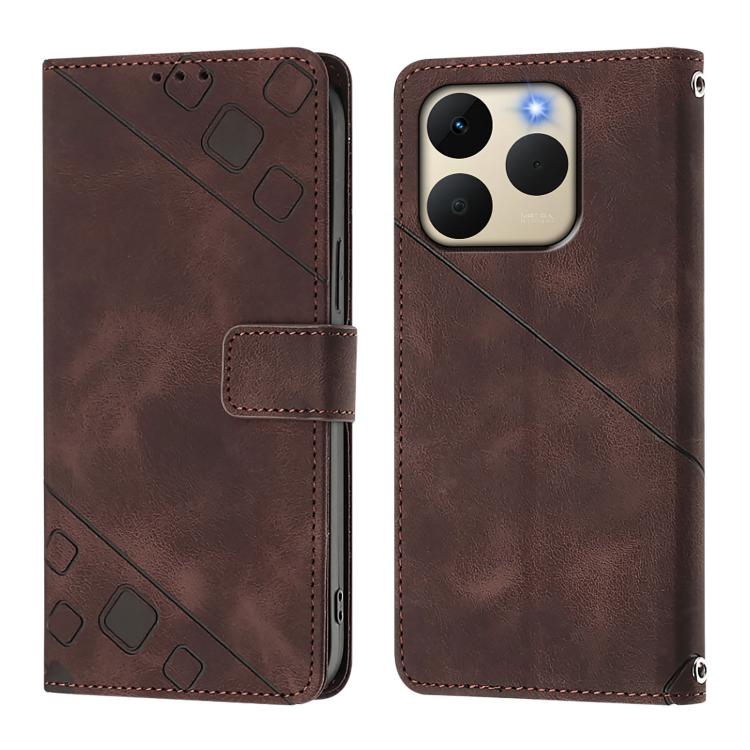 For Realme 15T 5G Global Skin-feel Embossed Leather Phone Case