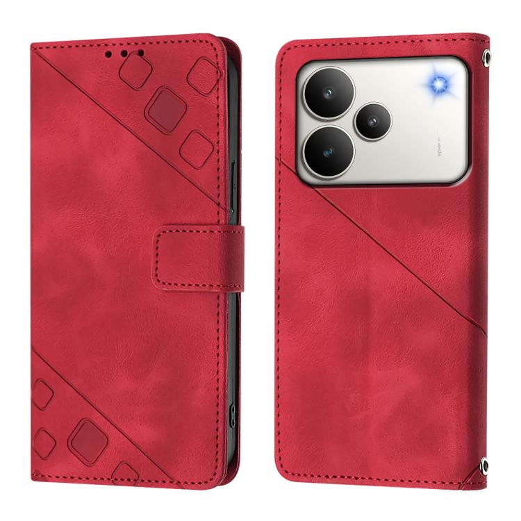 For Realme P4 5G Skin-feel Embossed Leather Phone Case