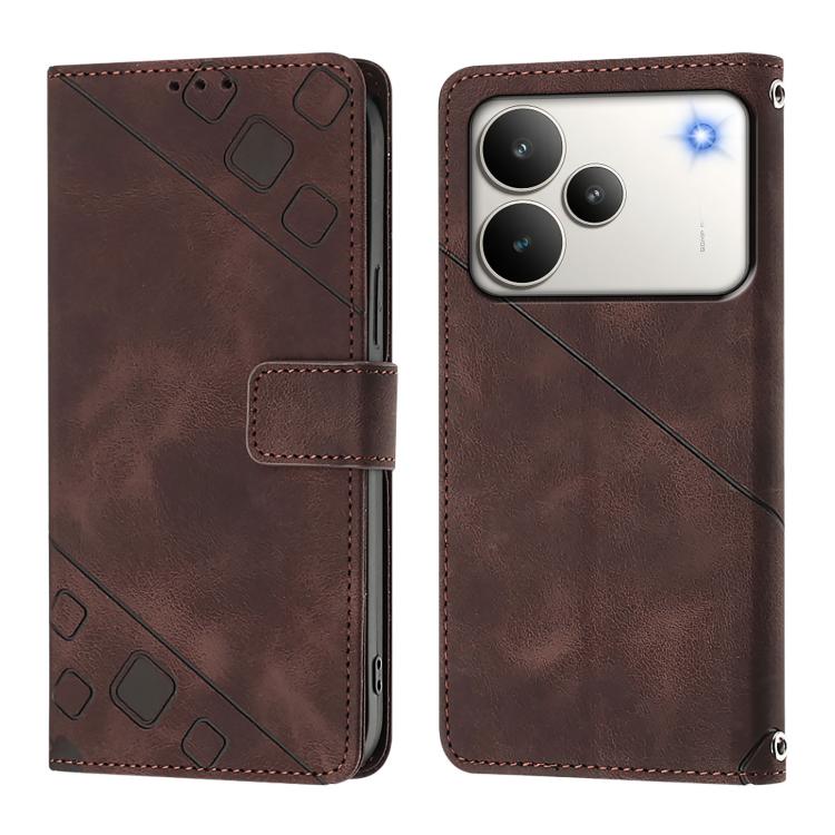 For Realme P4 Pro 5G Skin-feel Embossed Leather Phone Case