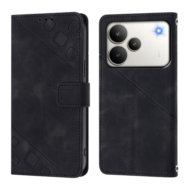For Realme P4 Pro 5G Skin-feel Embossed Leather Phone Case