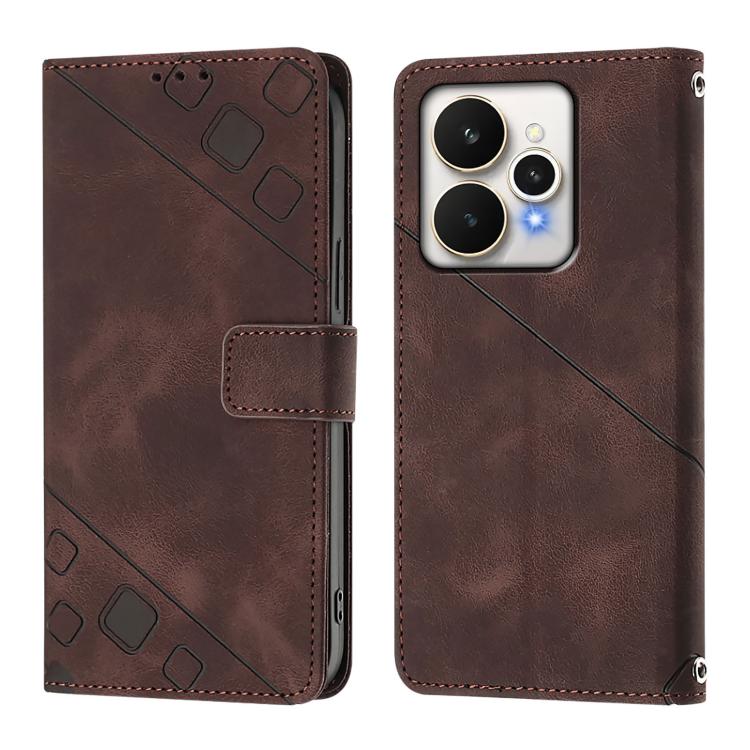 For Realme 15 / 15 Pro 5G Global Skin-feel Embossed Leather Phone Case