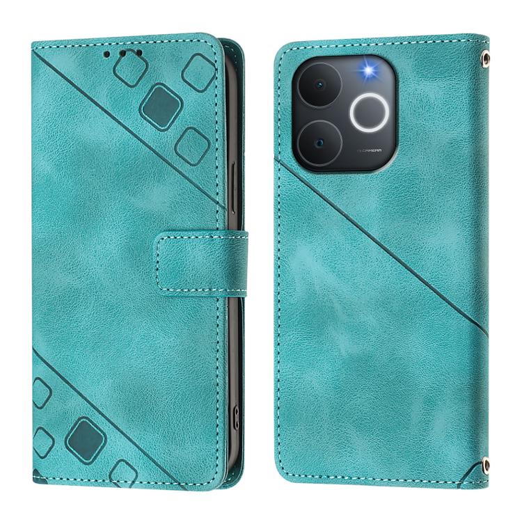 For Realme C71 4G India Skin-feel Embossed Leather Phone Case