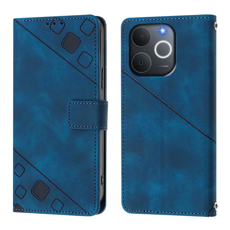 For Realme C71 4G India Skin-feel Embossed Leather Phone Case