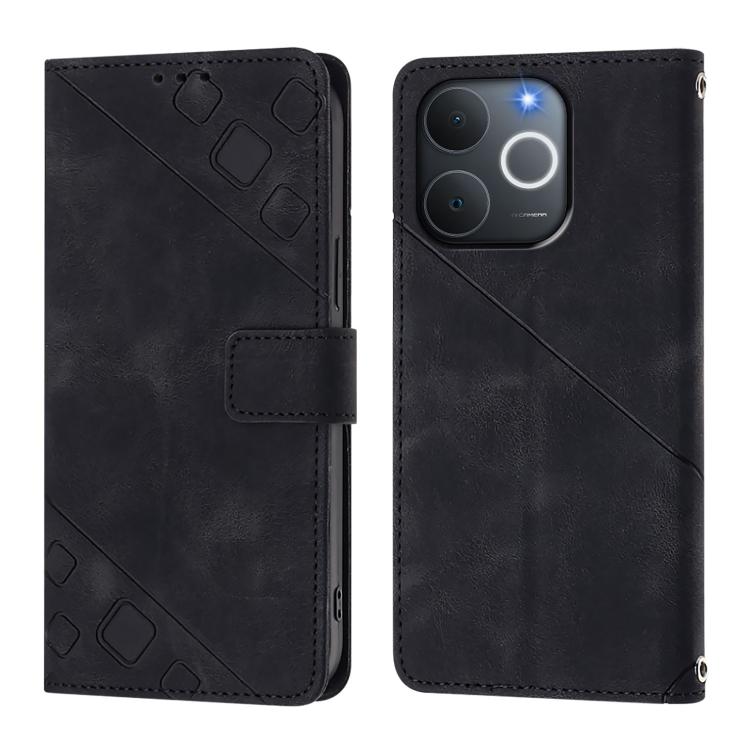 For Realme C71 4G India Skin-feel Embossed Leather Phone Case