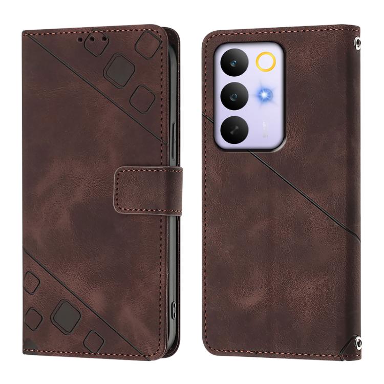 For Realme C85 5G / 15x 5G India Skin-feel Embossed Leather Phone Case
