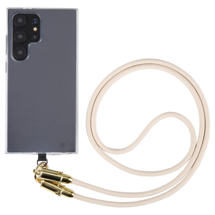 Type-C to Type-C Braid Data Cable Phone Anti-lost Crossbody Lanyard, Length: 1.2m - Khaki
