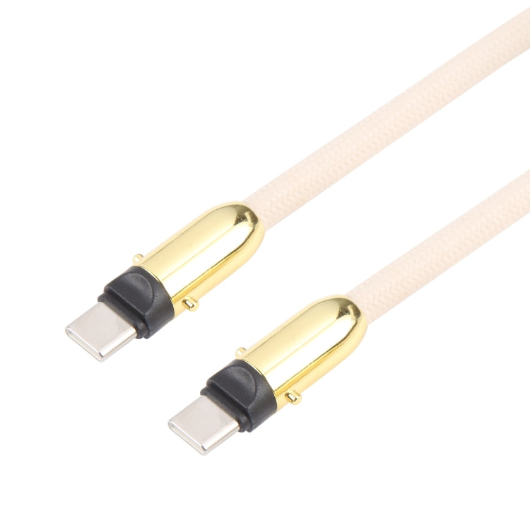 Type-C to Type-C Braid Data Cable Phone Anti-lost Crossbody Lanyard, Length: 1.2m - Khaki