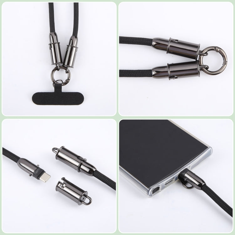 Type-C to Type-C Braid Data Cable Phone Anti-lost Crossbody Lanyard, Length: 1.2m