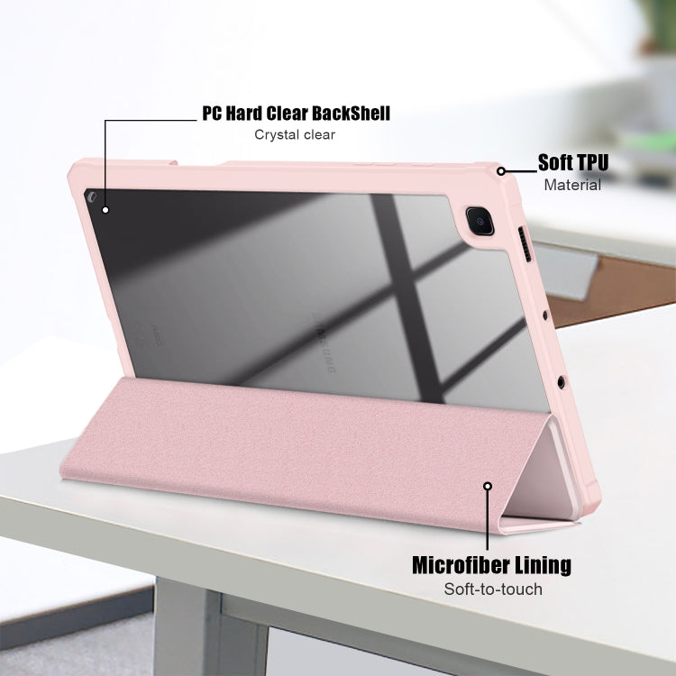 For Samsung Galaxy Tab S6 Lite Acrylic 3-Fold Solid Color Smart Leather Tablet Case