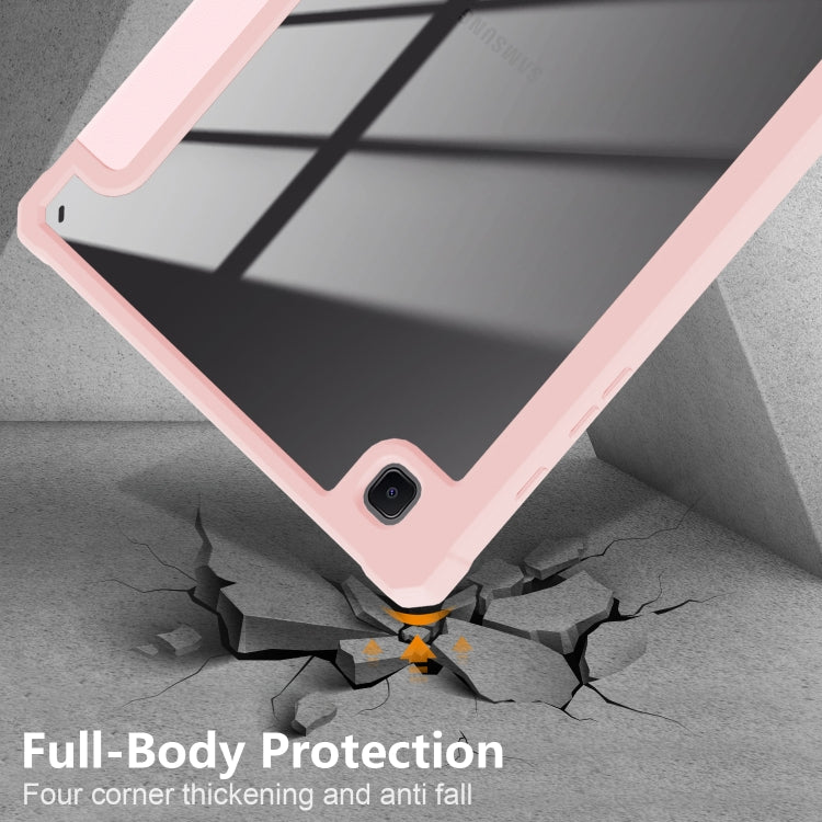For Samsung Galaxy Tab S6 Lite Acrylic 3-Fold Solid Color Smart Leather Tablet Case