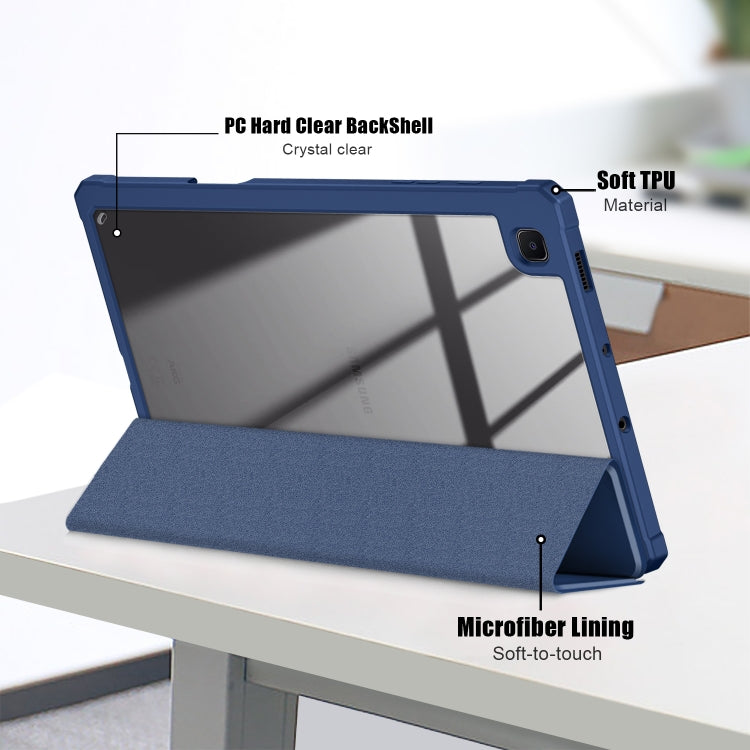 For Samsung Galaxy Tab S6 Lite Acrylic 3-Fold Solid Color Smart Leather Tablet Case