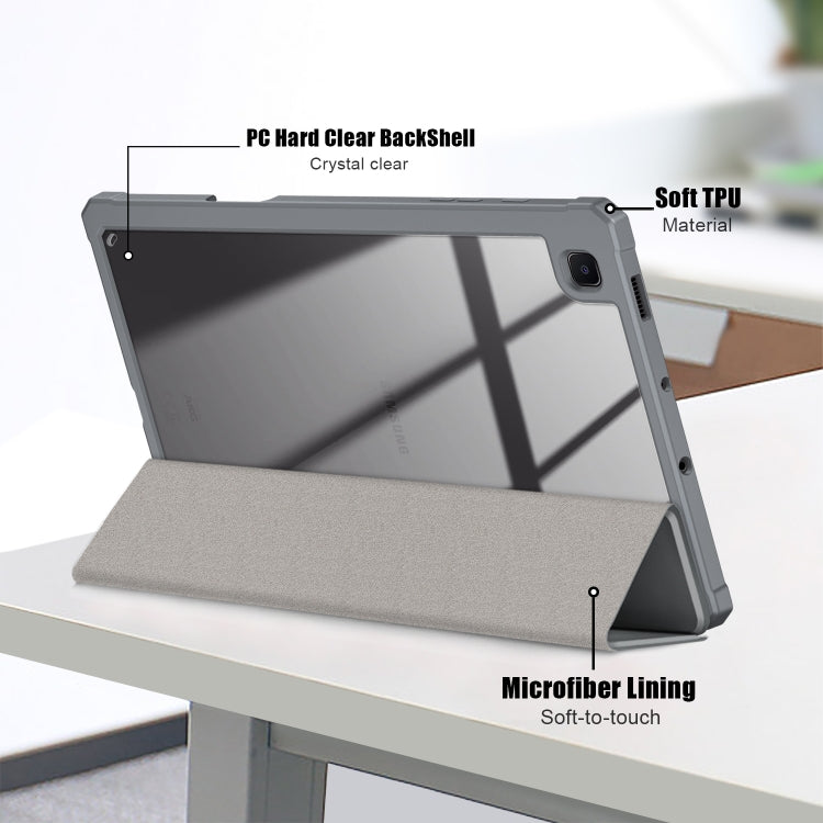 For Samsung Galaxy Tab S6 Lite Acrylic 3-Fold Solid Color Smart Leather Tablet Case