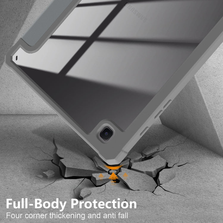 For Samsung Galaxy Tab S6 Lite Acrylic 3-Fold Solid Color Smart Leather Tablet Case