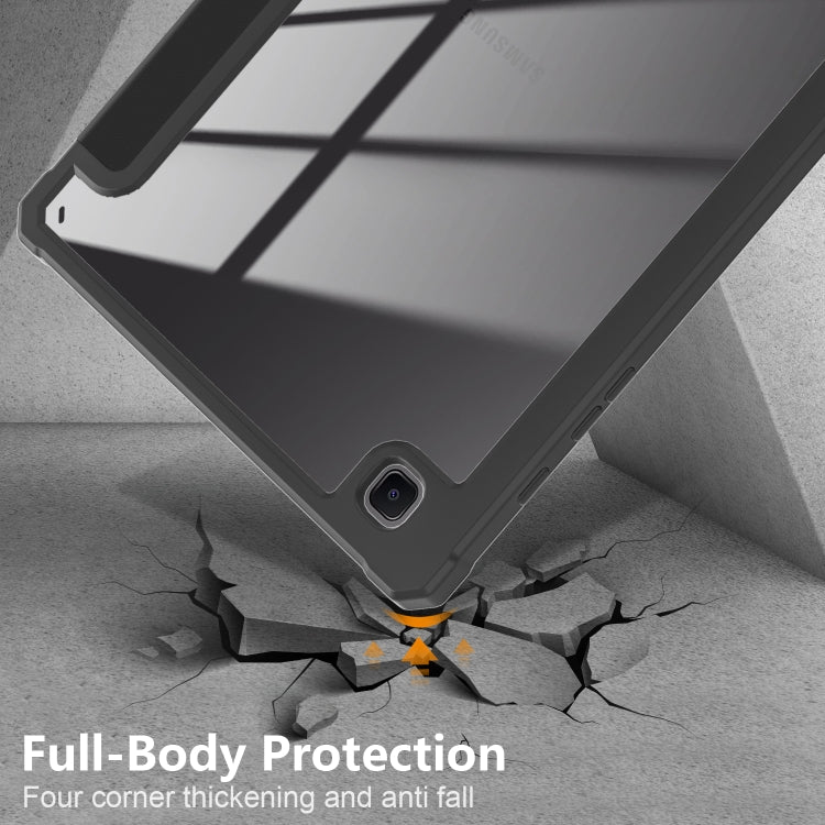 For Samsung Galaxy Tab S6 Lite Acrylic 3-Fold Solid Color Smart Leather Tablet Case