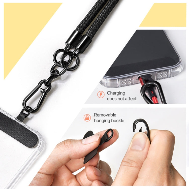 8mm Solid Color Adjustable Phone Anti-lost Neck Chain Nylon Crossbody Lanyard, Adjustable Length: about 75-135cm