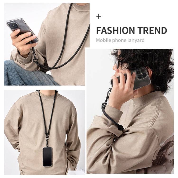 8mm Solid Color Adjustable Phone Anti-lost Neck Chain Nylon Crossbody Lanyard, Adjustable Length: about 75-135cm