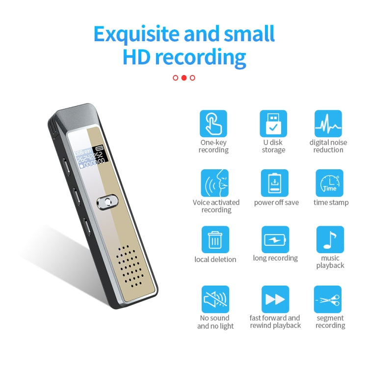 JNN Q7 Mini Portable Voice Recorder with OLED Screen, Memory:32GB