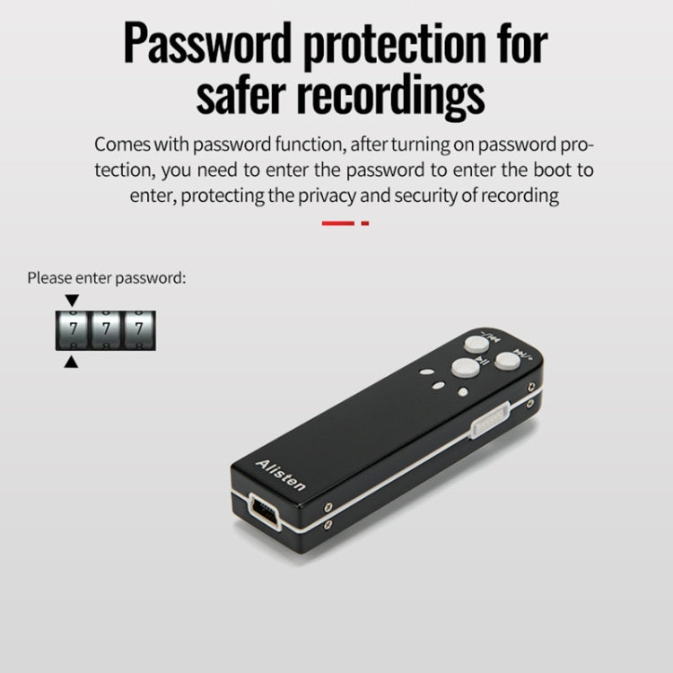 JNN J1 Mini Smart HD Noise Cancelling Voice Recorder, Memory:16GB - Black