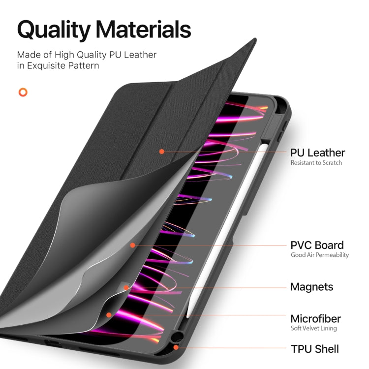 For iPad Pro 11 2025 / 2024 DUX DUCIS Domo Series Cloth Texture Magnetic Leather Tablet Case