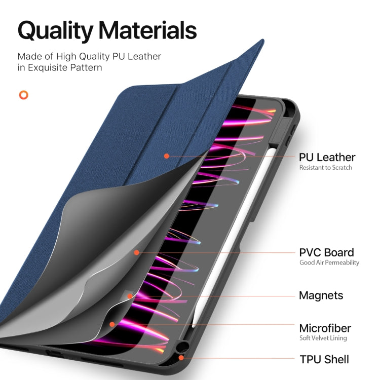 For iPad Pro 11 2025 / 2024 DUX DUCIS Domo Series Cloth Texture Magnetic Leather Tablet Case