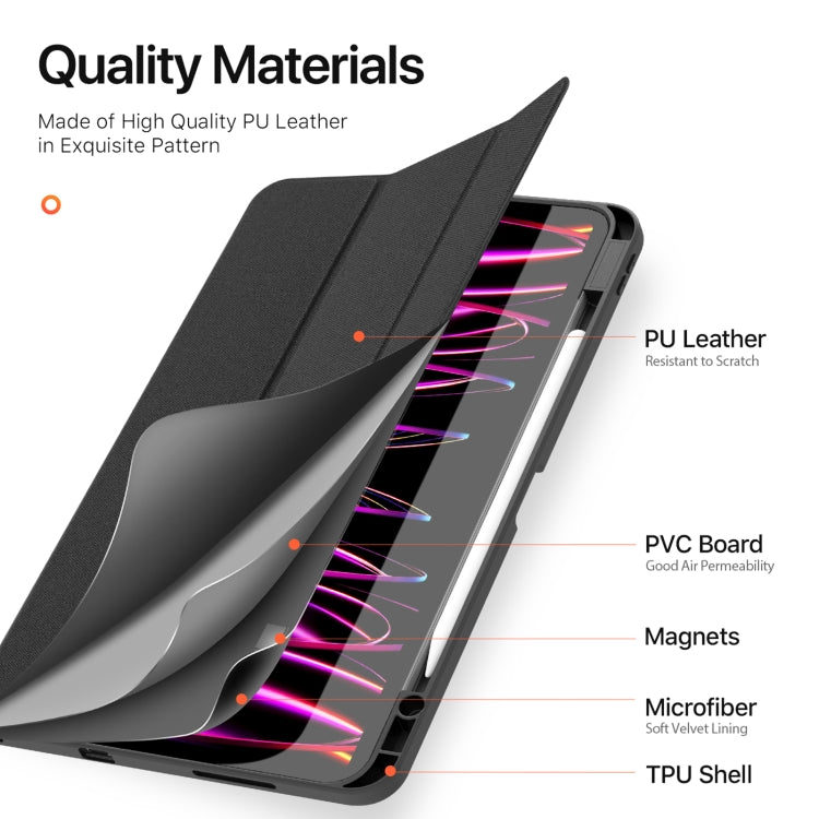 For iPad Pro 13 2025 / 2024 DUX DUCIS Domo Series Cloth Texture Magnetic Leather Tablet Case