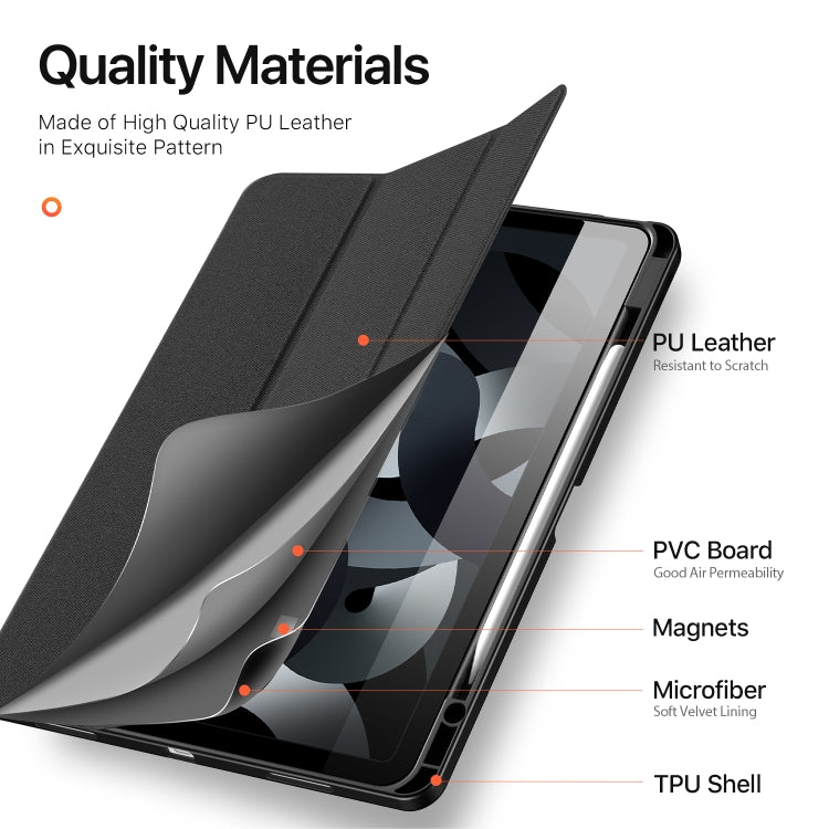 For iPad Air 13 2024 / 2025 / 2026 DUX DUCIS Domo Series Cloth Texture Magnetic Leather Tablet Case