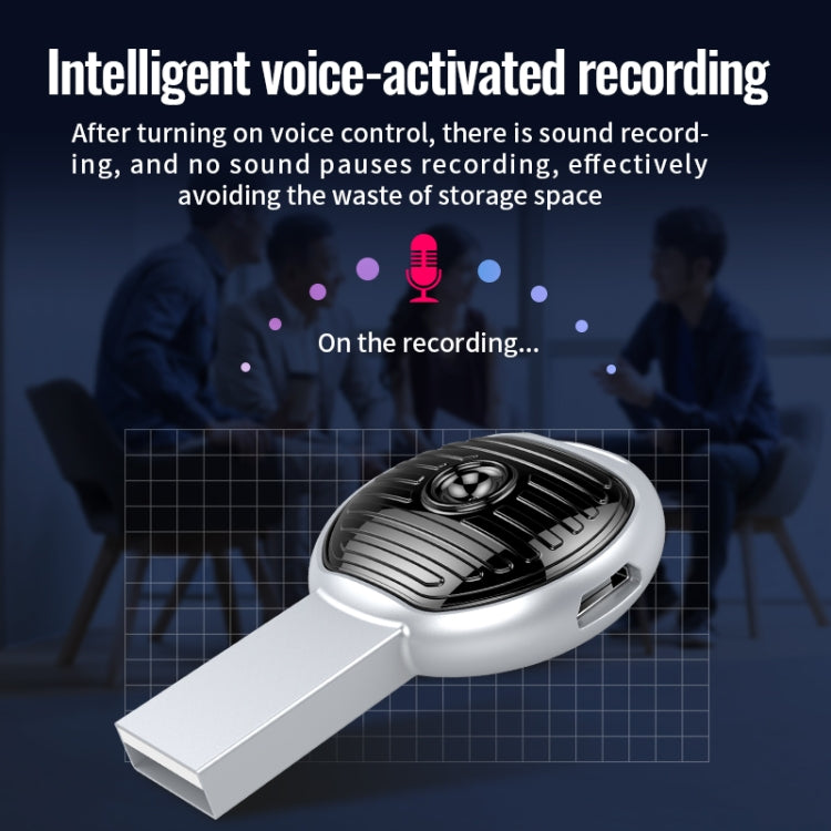 JNN S13 Zinc Alloy U-disk Voice Recorder, Memory:16GB - Silver