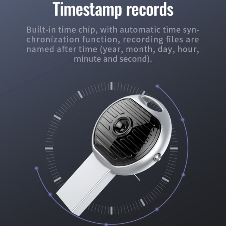 JNN S13 Zinc Alloy U-disk Voice Recorder, Memory:32GB - Silver