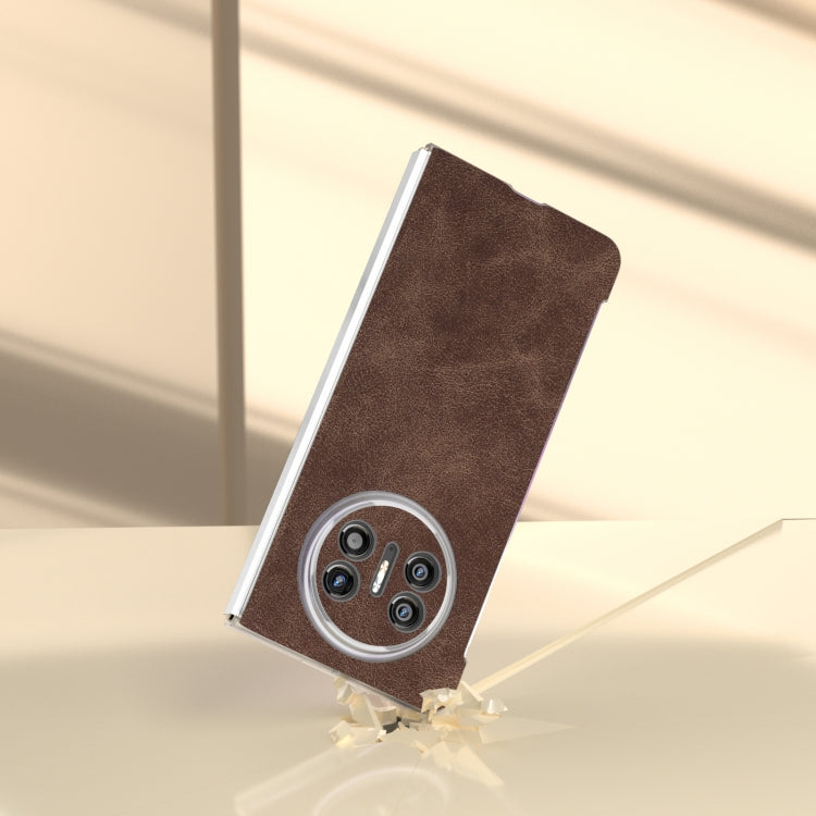 For Huawei Mate X5 PU Leather Frosted Transparent Edge Phone Case