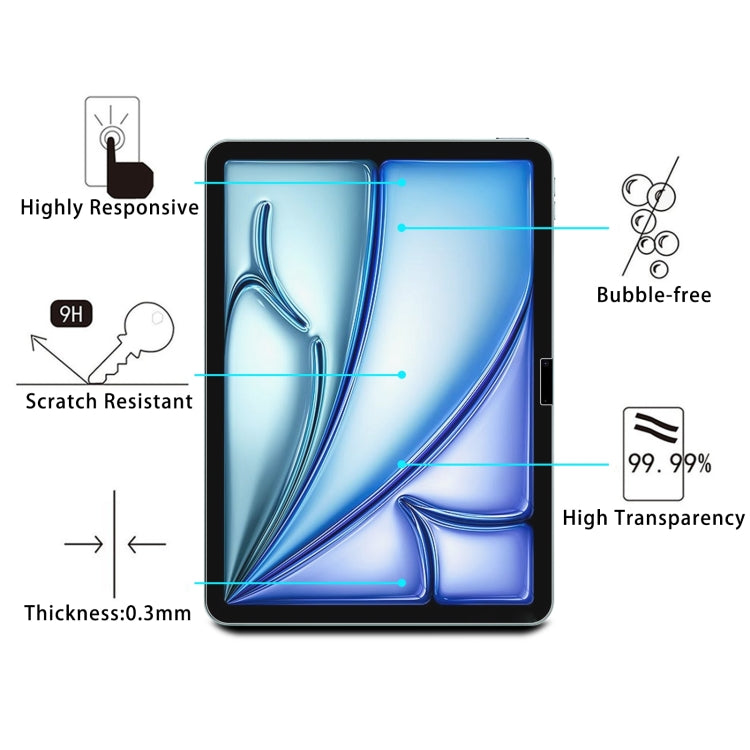 For iPad Air 11 2026 / 2025 / 2024 0.26mm 9H 2.5D Explosion-proof Tempered Glass Film