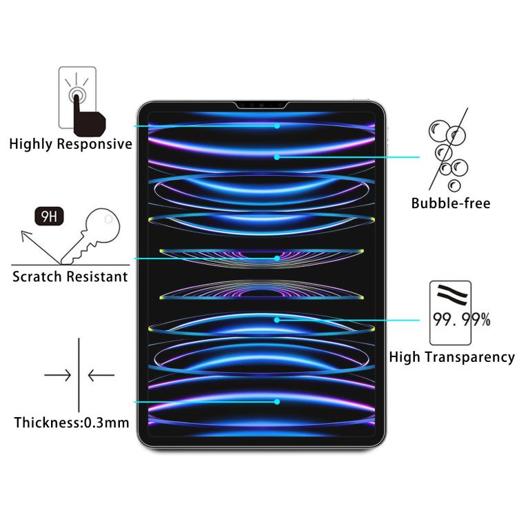 For iPad Pro 12.9 2022-2018 25pcs 0.26mm 9H 2.5D Explosion-proof Tempered Glass Film