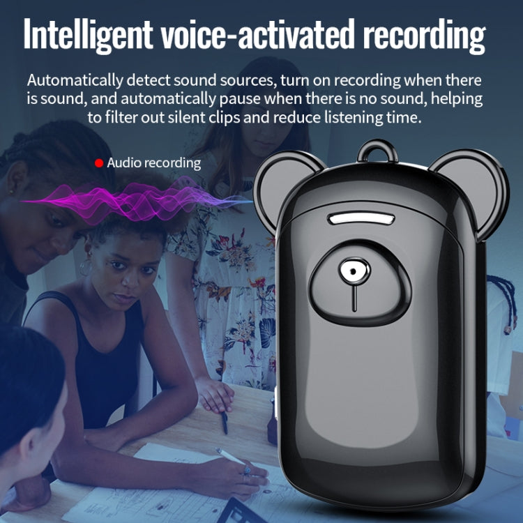 JNN Q6 Bear Smart Noise Cancelling Voice Recorder, Memory:4GB - Black