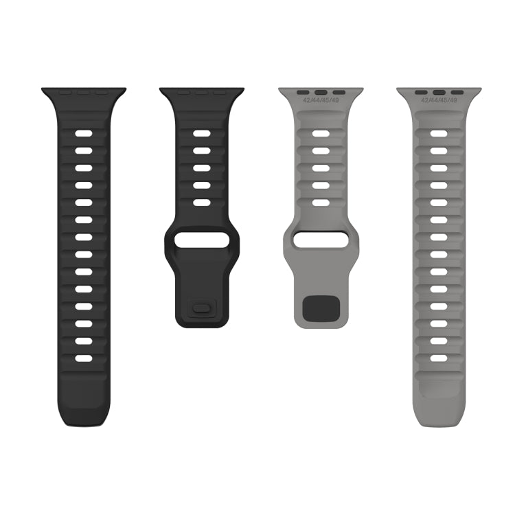 For Apple Watch SE 2023 44mm Wave Texture Reverse Buckle Silicone Watch Band