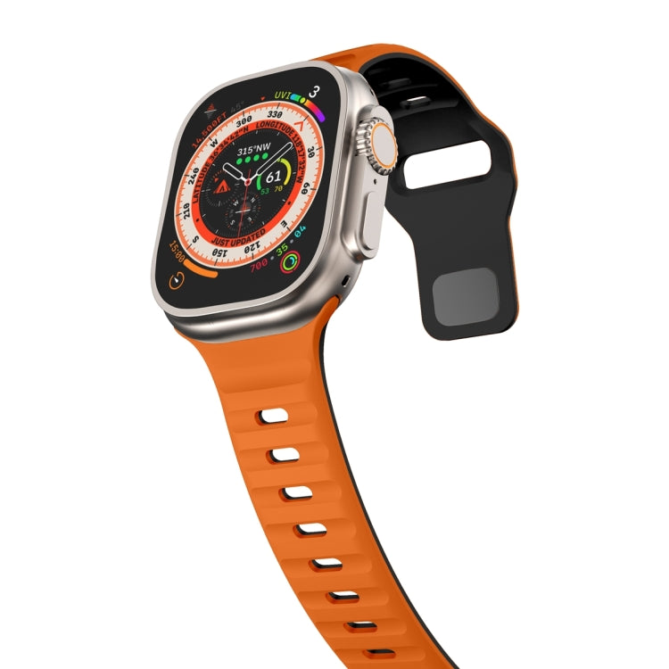 For Apple Watch SE 2023 40mm Wave Texture Reverse Buckle Silicone Watch Band