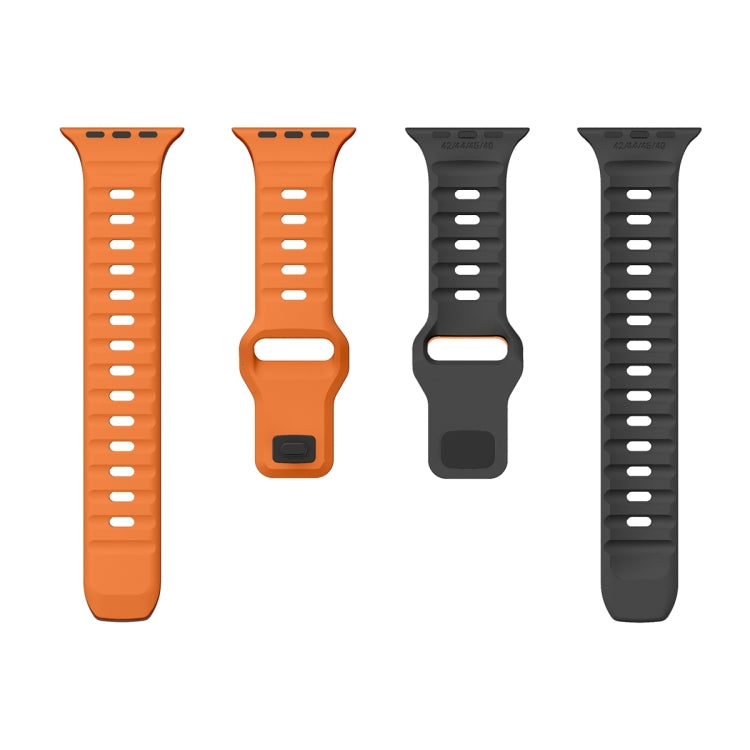 For Apple Watch SE 2023 40mm Wave Texture Reverse Buckle Silicone Watch Band