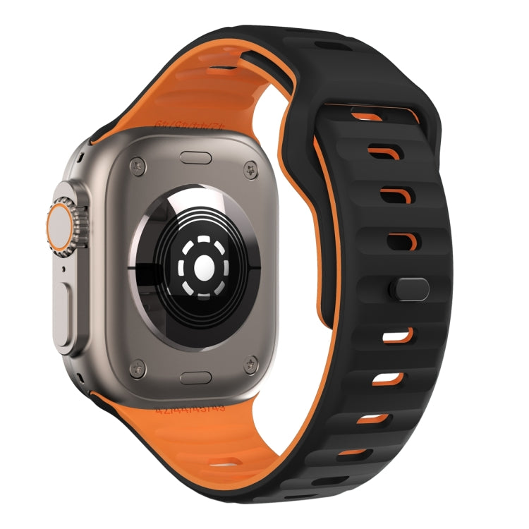 For Apple Watch SE 2023 40mm Wave Texture Reverse Buckle Silicone Watch Band
