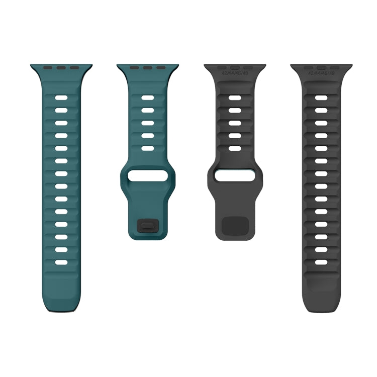 For Apple Watch SE 2023 40mm Wave Texture Reverse Buckle Silicone Watch Band