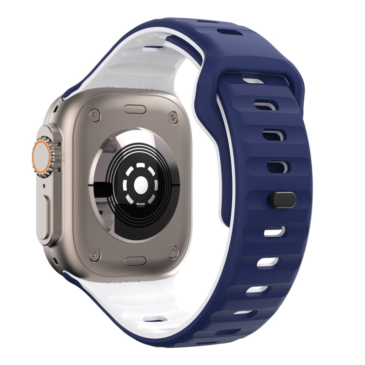 For Apple Watch SE 2023 40mm Wave Texture Reverse Buckle Silicone Watch Band