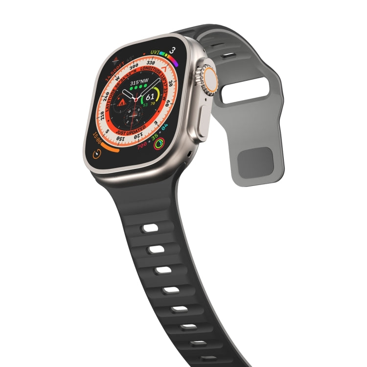 For Apple Watch Ultra 2 49mm Wave Texture Reverse Buckle Silicone Watch Band