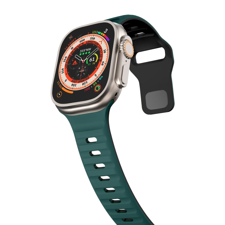 For Apple Watch Ultra 2 49mm Wave Texture Reverse Buckle Silicone Watch Band