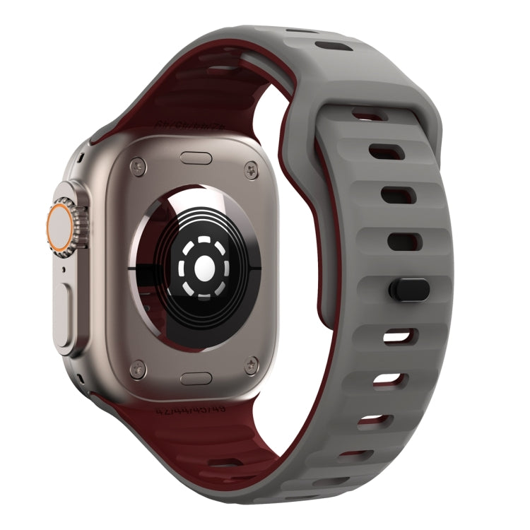 For Apple Watch Ultra 2 49mm Wave Texture Reverse Buckle Silicone Watch Band