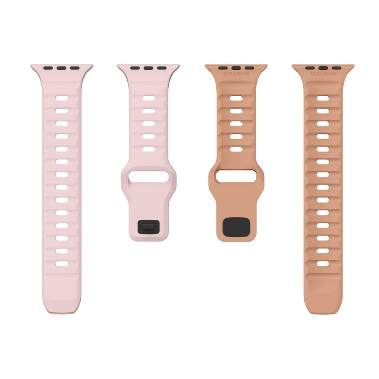 For Apple Watch Series 9 41mm Wave Texture Reverse Buckle Silicone Watch Band