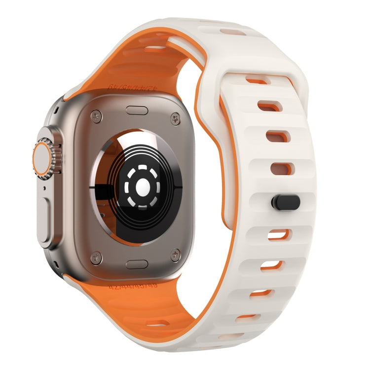 For Apple Watch Ultra 49mm Wave Texture Reverse Buckle Silicone Watch Band