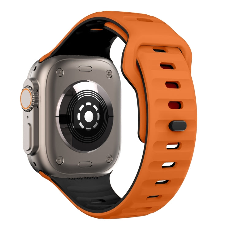 For Apple Watch Series 8 41mm Wave Texture Reverse Buckle Silicone Watch Band