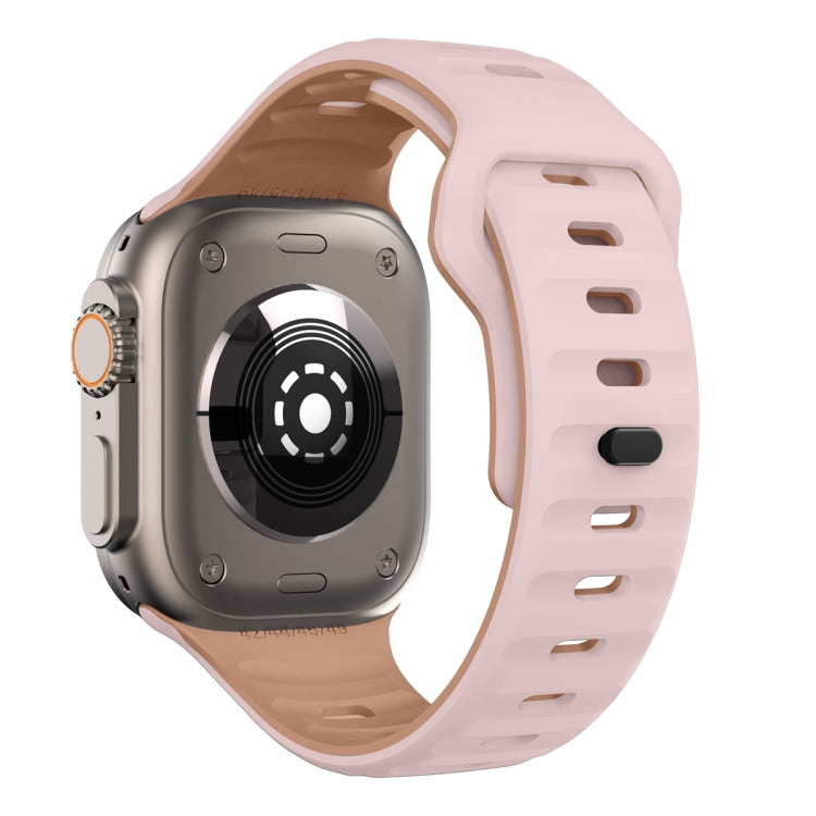 For Apple Watch Series 8 41mm Wave Texture Reverse Buckle Silicone Watch Band