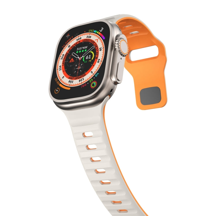 For Apple Watch Series 8 41mm Wave Texture Reverse Buckle Silicone Watch Band