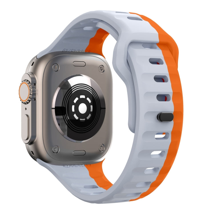 For Apple Watch Series 8 41mm Wave Texture Reverse Buckle Silicone Watch Band
