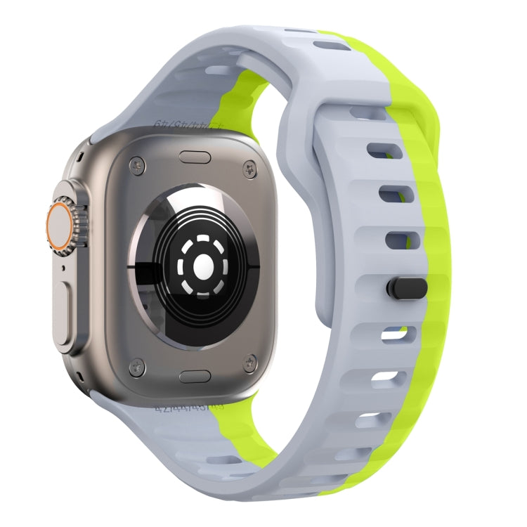 For Apple Watch Series 8 45mm Wave Texture Reverse Buckle Silicone Watch Band