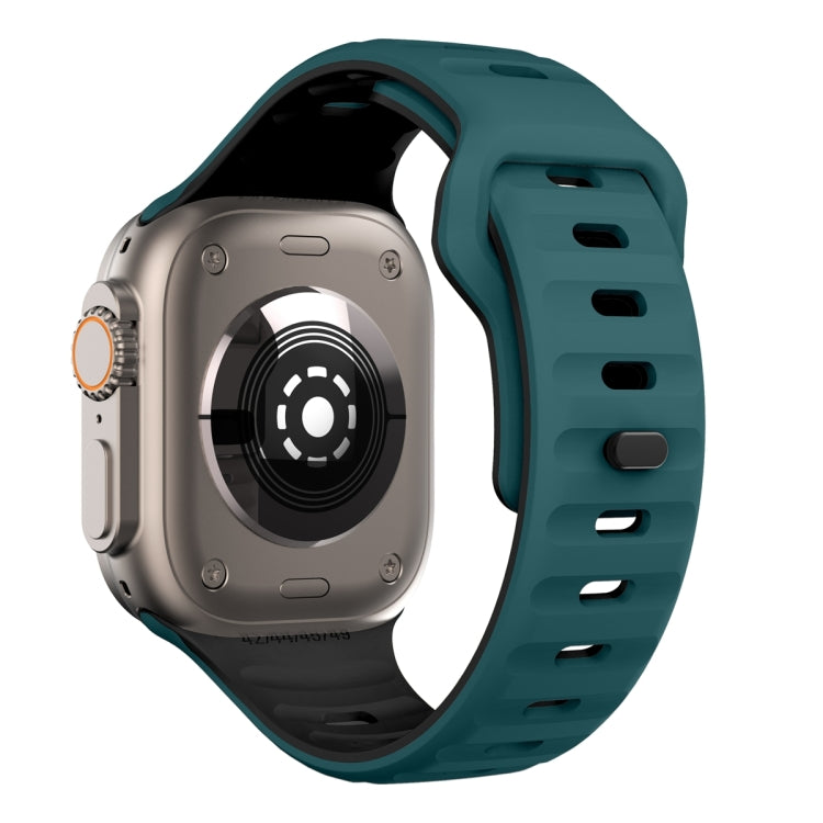 For Apple Watch SE 2022 40mm Wave Texture Reverse Buckle Silicone Watch Band
