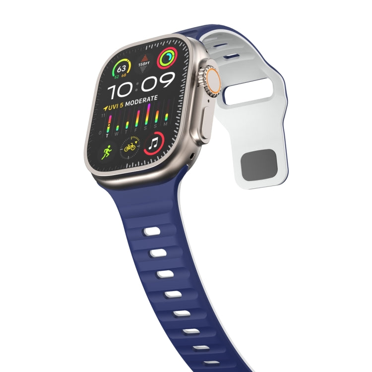 For Apple Watch SE 2022 40mm Wave Texture Reverse Buckle Silicone Watch Band